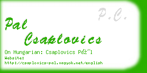 pal csaplovics business card
